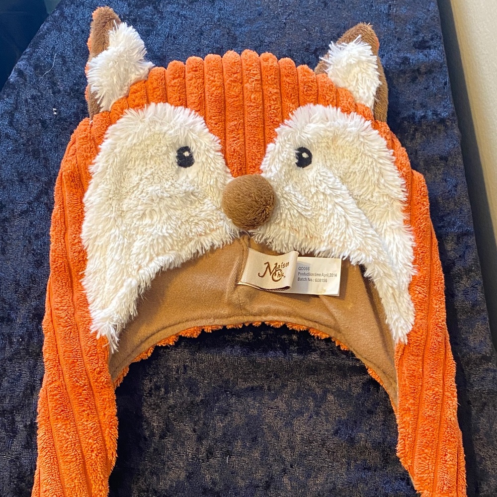 Orange and Cream Kids Fox Hat